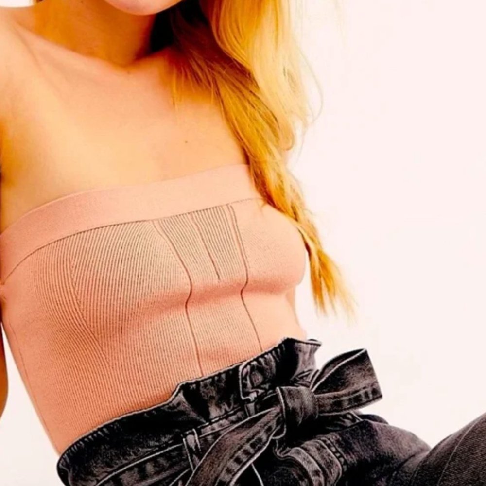 Free People Intimates Strapless Sweater Tube Top Pink Top Women's Small